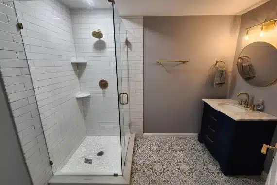 Elegant bathroom in the basement