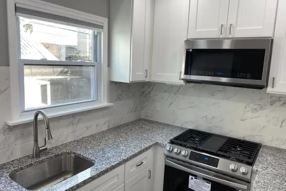 Beautiful white tiles on backsplash, Philadelphia