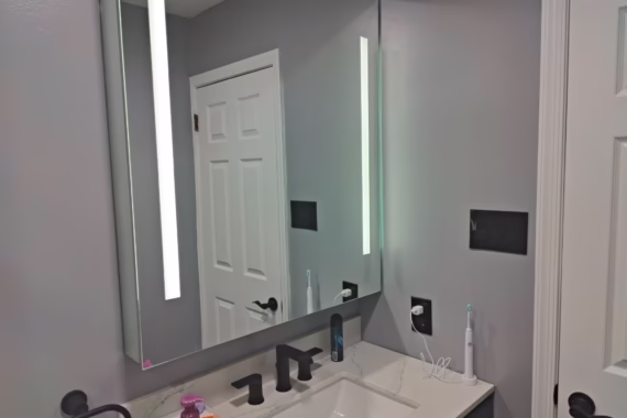 Bathroom Remodel – Bryn Athyn, PA - lighted cabinet Bathroom Remodel – Bryn Athyn, PA - lighted cabinet